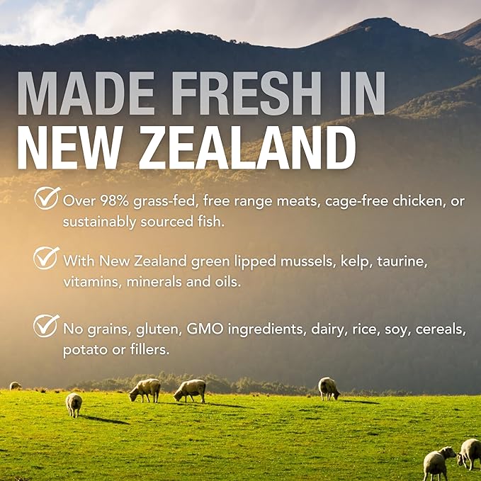 Feline Natural Wet Cat Food Variety Pack - Chicken, Lamb, Salmon & Beef Feast, Grain-Free, 3oz Pouches, New Zealand Made, Assorted Single Serve Pates (12 Pack)