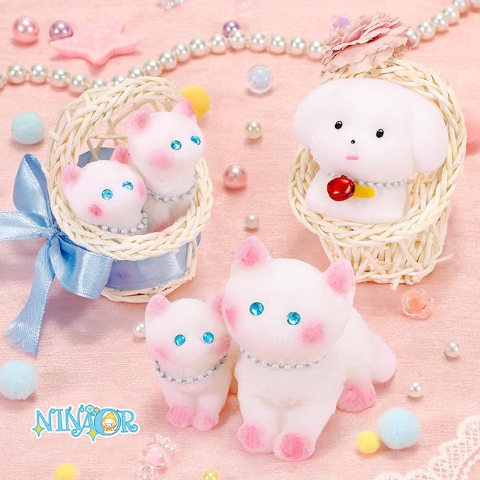 Squishy Fidget Toys Squeeze Soft Cat Dog for Stress Relief Cute Stuff Sensory Toys 5Pcs, Stocking Stuffers Pinata for Kids Party Favors Treasure Box Desk Toys for Classroom Anxiety Travel Gifts