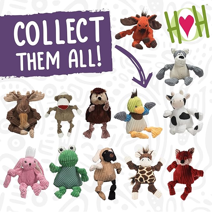 HuggleHounds Knottie Plush Dog Toy - Dog Stuffed Animal Toy, Puppy Toys, Squeaky Dog Toy for Small, Medium & Large Dogs, Soft Fleece, Durable Plush to Keep Them Busy - Henry Hedgehog, Large