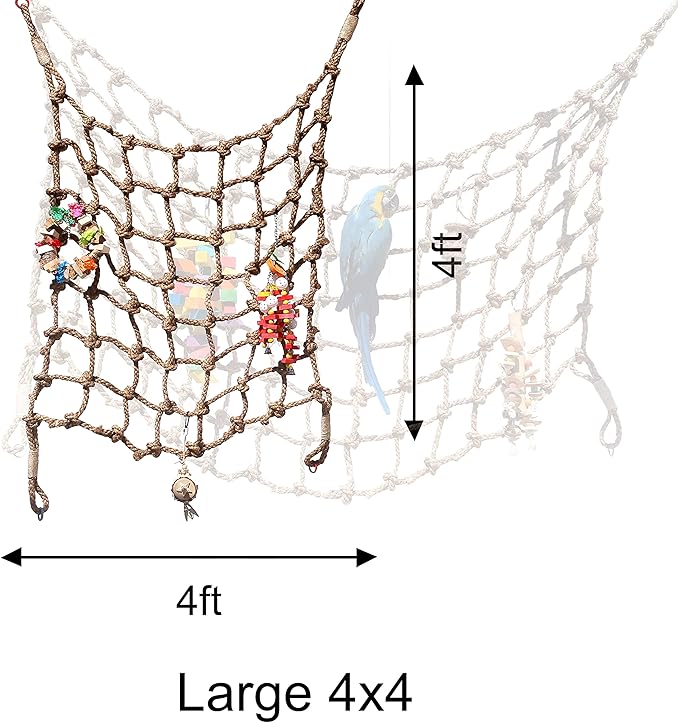 Parrot Climbing Rope Net (Choose Size) (Large 4x4ft)