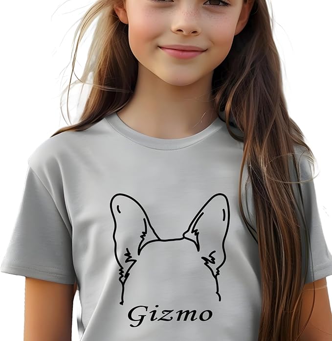 Custom Dog Mom Shirt for Women Pet Ears Sweatshirt with Name Unique Puppy Line Art Cute Dad Hoodie for DogDad Owner Lover