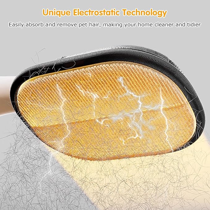 Pet Hair Removal Glove,Reusable Magic Brush Pet Hair Remover Tool for Cats & Dogs,Newly Upgraded Pet Grooming Gloves for Laundry, Carpet, Couch,Car Seat (Black)