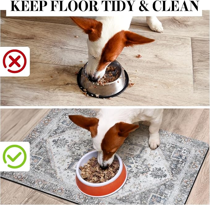 Dog Food Mats for Floors, Absorbent Dog Bowl Mat for Food and Water Dispenser Mat, Quick Dry Cat Food Mat Pet Supplies