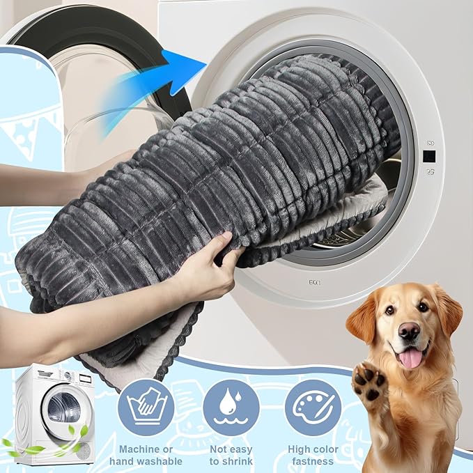 Backseat Dog Bed Mat for Car: 23.6" x 52" Non-Slip Dog Bed for Back Seat - Soft and Comfortable Dogs Blanket - Washable Travel Pet Mat Seat Protector Fit for Back Seat Cover, Grey