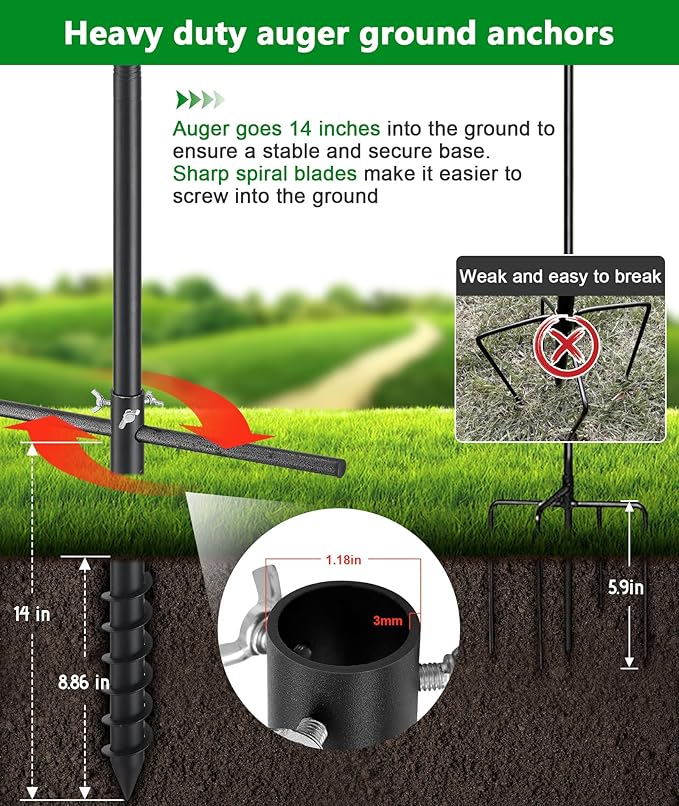 Bird House Pole, 73” Tall Bird Feeder Pole for Outside Heavy Duty, Adjustable Birds Feeder Stand, Birdhouse Poles for Bluebird, Hummingbird