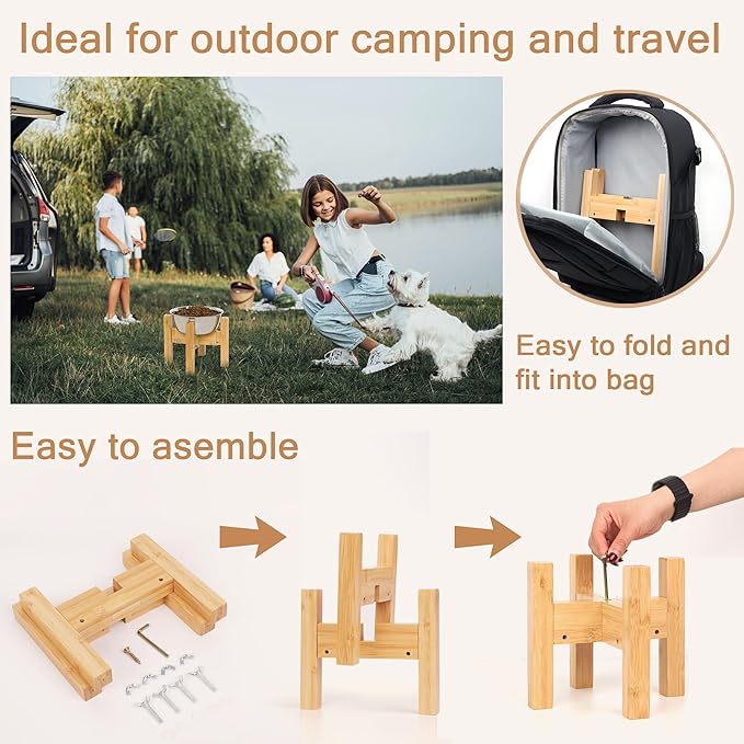 Elevated Dog Bowl Stand,Adjustable Dog Food Stand for 6”-8” Bowls,Single Dog Bowl Holder 7” Tall for Cats and Small Dogs