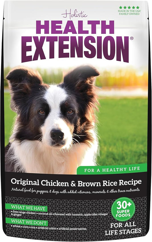 Health Extension Original Chicken & Brown Rice, Protein Packed Formula with Probiotics & Superfoods for Digestion & Coat Health (40 lb Bag)