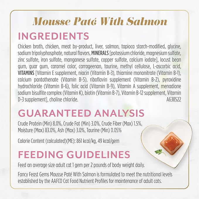 Fancy Feast Gems Pate Cat Food Mousse Salmon or Tuna and a Halo of Savory Gravy Wet Cat Food Variety Pack - (1) 8 ct. Boxes - 8 ct. Box
