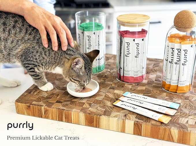 Purrly Low Calorie Premium Lickable Cat Treat Topper Healthy Chicken Variety Bundle (90 Count) Human-Grade Protein Sources with Functional Nutrients Wet Squeeze Creamy Purée Grain-Free Non-GMO
