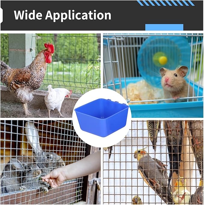 20 Pcs Cage Cups 16 oz Chicken Feeder Waterer Birds Feeders Hanging Bunny Cage Feeder Chicken Water Bowl Feeding Seed Bowl for Pet Parrot Rooster Parakeet Gamefowl Poultry Pigeon Wire Cage
