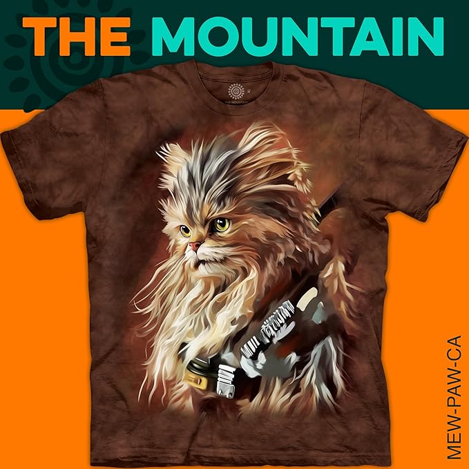 The Mountain Mew-Paw-Ca Cat T-Shirt | Funny Space Warrior Cat Tee | Cool Graphic Animal Shirt for Men & Women