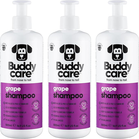 Grape Dog Shampoo by Buddycare | with Aloe Vera and Pro Vitamin B5 (50.72oz)
