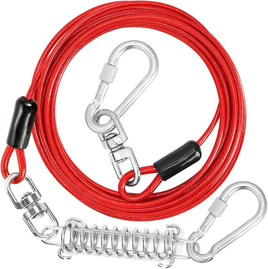 Jenico 100 FT Dog Runner Cable with Swivel Hook, Outdoor Training Line for Small to Medium Pets Up to 500 LBS