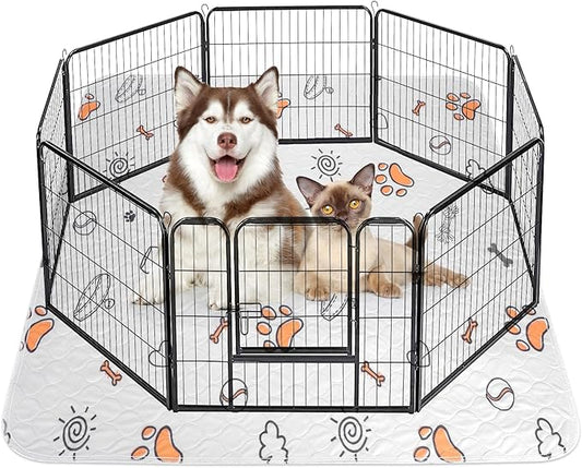 Washable Pee Pads for Dogs, Extra Large 72"x72" Super Absorbent Reusable Training Dog Pads, 100% Waterproof Non-Slip Dog Mat for Training, Whelping, Housebreaking, Incontinence, for Playpen, Crate