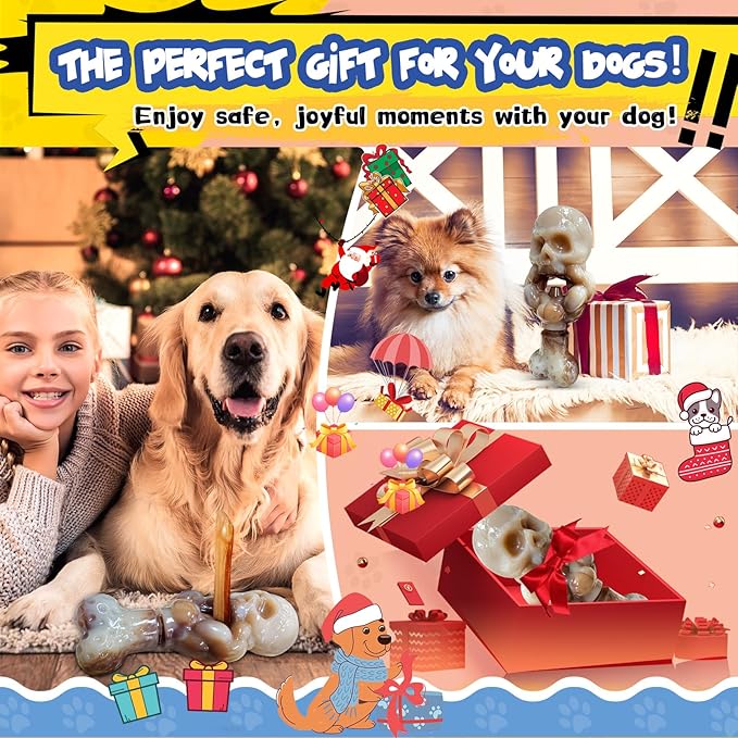 Tough Dog Toys for Aggressive Chewers: Indestructible Dog Chew Toys-Upgraded Bully Stick Holder & Chew Toys-Super Chewers Toys for Large,Medium,Small Breeds