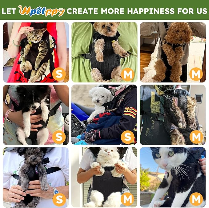 Pet Carrier Backpack, Hands-Free Adjustable Dog Front Carrier Legs Out & Easy-Fit Dog Backpack Carrier for Hiking Camping Traveling Cycling for Small Dogs and Rabbits (Large, Black)