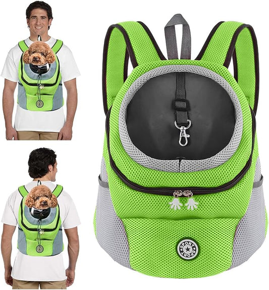 Pet Carrier Backpack,Breathable Dog Backpack Carrier with Adjustable Straps,Side Storage Pockets,Dog Head-Out Backpacks with Safety Belt,Puppy Front and Back Carriers for Small Dogs Cats