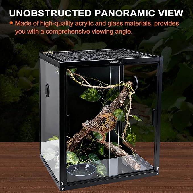 30 Gallon Reptile Tank, 18x18x24 inch PVC Reptile Terrarium, Lightweight Enclosure for Arboreal Gecko Lizard Snake Frog Chameleon