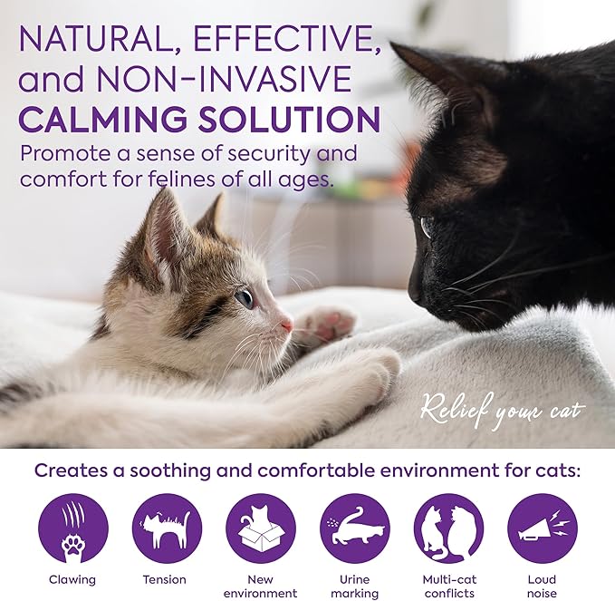 Cat Pheromones Calming Diffuser: Premium Pheromone Diffuser for Cats - Cat Pheromones Diffuser - Cat Calming Diffuser - Cat Calming Pheromone Diffuser, 3 Pack (Purple)