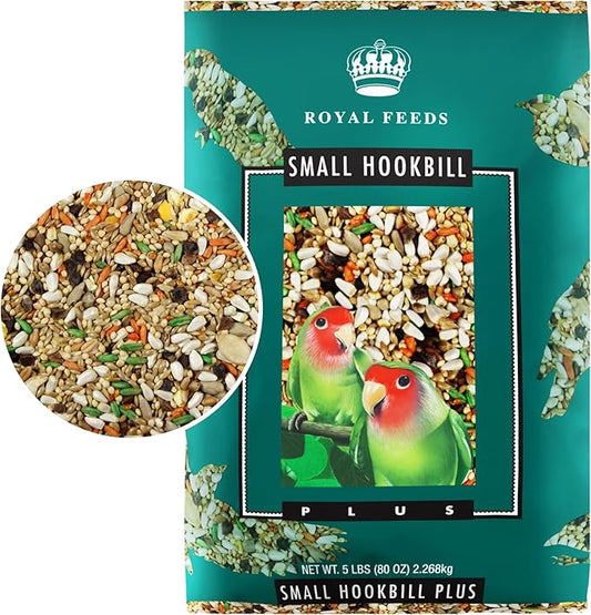 Small Hookbill Plus 5 Lbs, Bird Food for Small Hookbill, Premium Bird Seeds, Supports Growth Energy and Digestive Health, Nutrient-Rich Parrot Birdseeds with Vitamins & Minerals, Healthy Balanced Diet