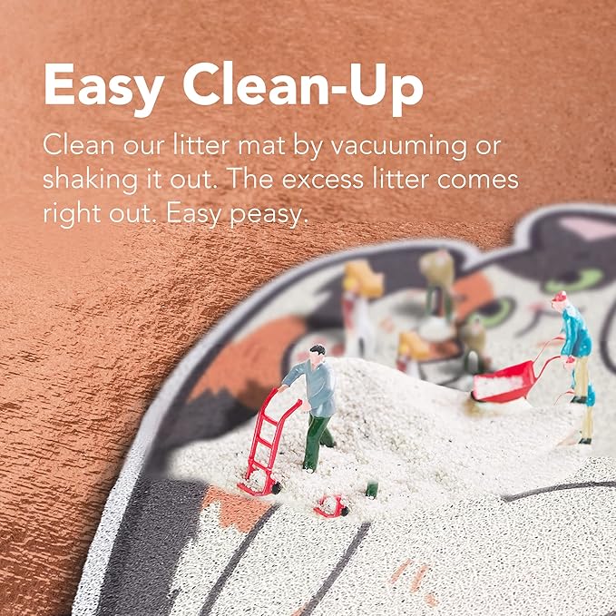 Lukamoo® Cute Cat Litter Mat (30’’x20’’), Large/L, for Kitty Litter & Cute Cat Litter Box, Litter Trapping Mat (Calico)