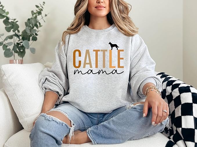 LOVELYPOD Custom Dog Mama Sweatshirt with Dogs Name on Sleeve, Fur Mom Sweater, Dogs Lover