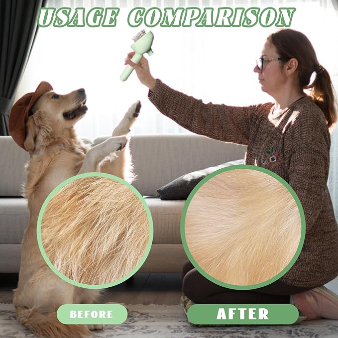 Self-Cleaning Spray Cat Brush for Shedding, Removes Static Flying Hair, and Works Wonders for Both Long and Short-Haired Pets 2 In 1 Cleaning Brush for Cats And Dogs Grooming