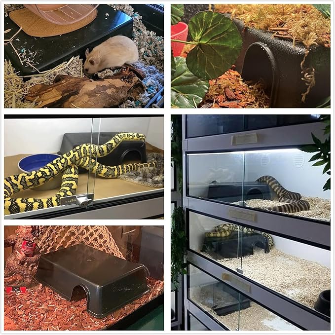 LEOTERRA Large Snake Hides Reptile Hides for Ball Pyhtons Large Snakes Use Humid Hides 13"X8.66"X3.15" (L) Durable and Easy to Clean Can Also be Used as a mole, Hamster, Guinea Pig, Ferret Hideout