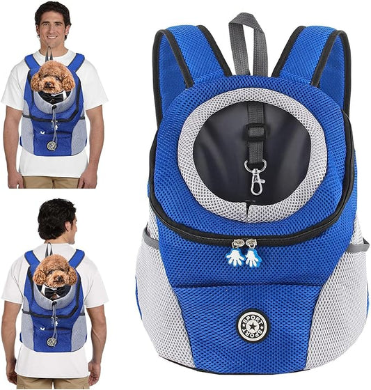 Pet Carrier Backpack,Breathable Dog Backpack Carrier with Adjustable Straps,Side Storage Pockets,Dog Head-Out Backpacks with Safety Belt,Puppy Front and Back Carriers for Small Dogs Cats