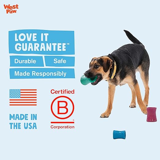 WEST PAW Funnl Dog Chew Toy - Interactive Treat Toys for Dogs - Toy Fillable with Earth Animal No-Hide Chews - Large 4.25" Tropic Red | Made in USA