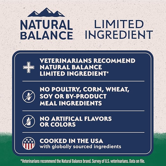 Natural Balance Limited Ingredient Large Breed Adult Dry Dog Food with Healthy Grains, Lamb & Brown Rice Recipe, 26 Pound (Pack of 1)