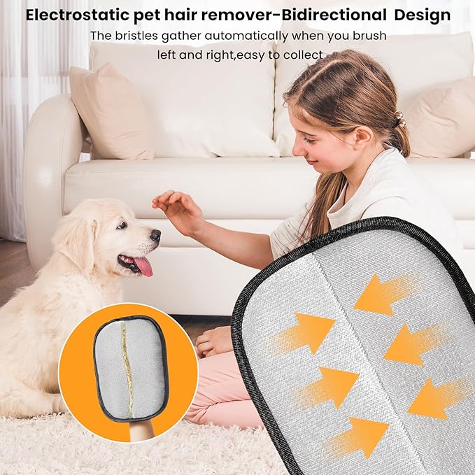 Pet Hair Removal Gloves for Cats & Dogs, 1pcs Reusable Electrostatic Pet Hair Remover Glove, Strong Adsorption Pet Hair Remover Tool to Quickly Clean Animal Hair for Clothes, Bedding, Sofa, Carpet