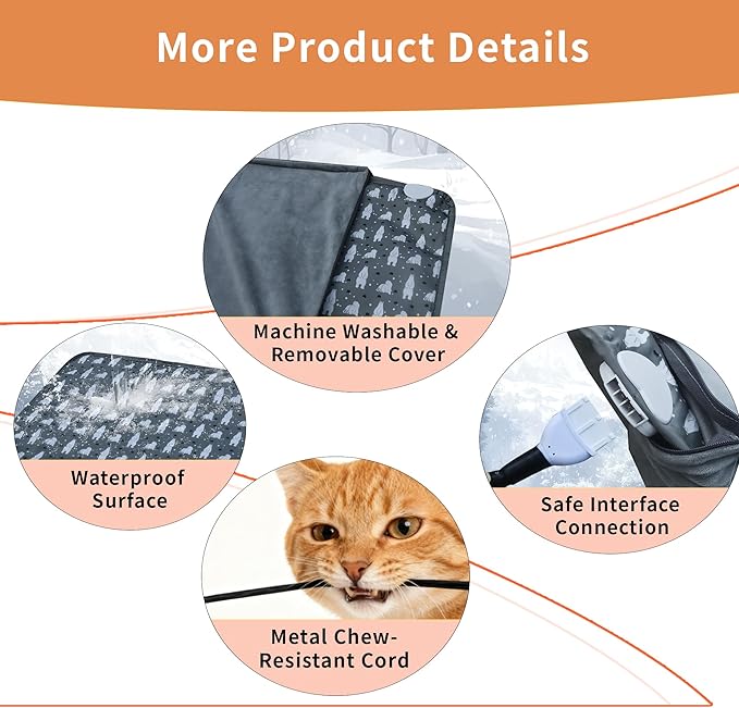 Rockever 2 Story Heated Cat House for Outside in Winter, 100% Waterproof Heated Cat House for Outdoor Cats with Heating Pad, Elevated Outdoor Cat House, Safe Escape Door for Outdoor Cats