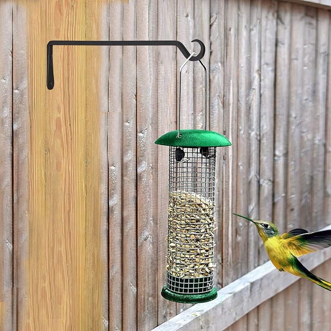 16inch 2 Pack Plant Hanger, Sturdy Hanging Plant Hangers Outdoor, Bird Feeder Hanger for Bird, Plant Hangers for Planters, Lanterns, Wind Chimes Indoor Outdoor, Upgrade Black