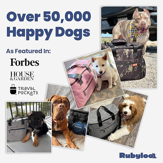 The Original Doggy Bag™- Dog Travel Bag for Supplies - Ultimate Gift for Dog Moms & Dads, Doggy Lovers & Pet Owners for Christmas- Includes 2 BPA-Free Travel Bowls and 2 Food Containers: Beige