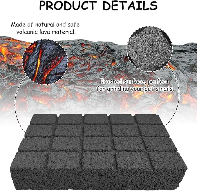 Hamiledyi 6PCS Rabbit Scratching Pads - Bunny Lava Grinding Claw Pads for Small Animals - Hamster, Gerbil, Chinchilla, Hedgehog, Guinea Pig Cage Accessories