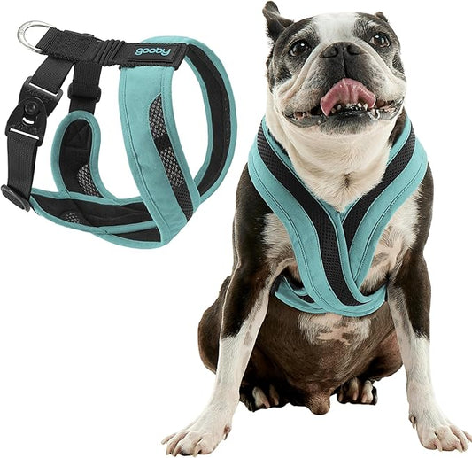 Gooby Comfort X One Dog Harness - Head-in Dog Harness for Small & Medium Sized Dogs - Escape-Free & Choke Free - Breathable Mesh, Shock Absorbing, Easy Snap & Swivel Buckles - Seattle Blue, 2X-Large