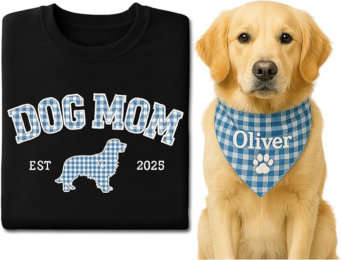 NAZENTI Personalized Dog Mom Sweatshirt, Cat Lovers Gift, Matching Dog and Owner Sweater, Gift Christmas Memorial Birthday