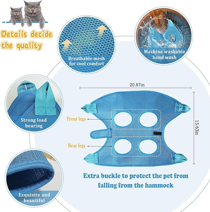 JIURUN Dog Grooming Hammock for Nail Trimming, Dog Grooming Hammock(XS), Dog Sling for Nail Trimming, Hanging Harness Holder for Nail Clipping, Pet Comb Bat Costume Wings for Cats Dogs