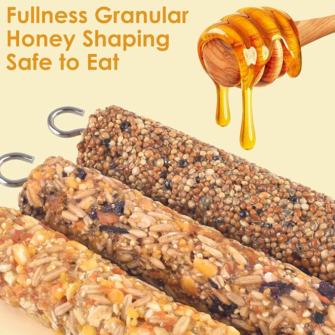 KATUMO Parrot Treats 4 PCS Bird Crunch Sticks Cockatiel Treats Parakeet Snacks Conure Food Sticks for Parakeet Cockatiel Canary Finch Lovebird Conure Lorikeet Parrots