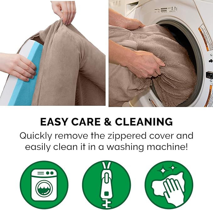 Furhaven Cooling Gel Dog Bed for Large Dogs w/ Removable Bolsters & Washable Cover, For Dogs Up to 95 lbs - Plush & Suede Sofa - Almondine, Jumbo/XL