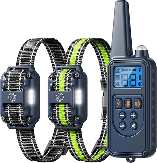 Dog Training Collar, Rechargeable e-Collars for Dogs Training with Beep, Vibration, Humane Shock(1-99) Modes, 2600ft Waterproof Dog Shock Collar for Small Medium Large Dogs