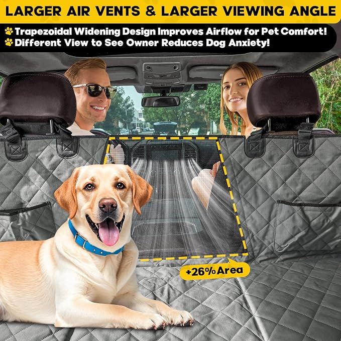 Upgrade Tough 1200D Rip-Stop Dog Truck Seat Cover for Back Seat, Anti-Scratch Waterproof Car Back Seat Extender for Dogs with Hard Bottom,Dog Hammock for F150/RAM1500/Silverado