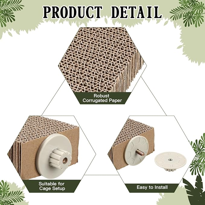 Skyygemm 2 Pieces Bird Chew Toy Parrot Cage Perch Cardboard Platform Bird Paw Grinding Stand Parrot Cage Playground for Macaws, Small Parakeets, Conures, Budgies, Finches Conure Cockatiel (Small)