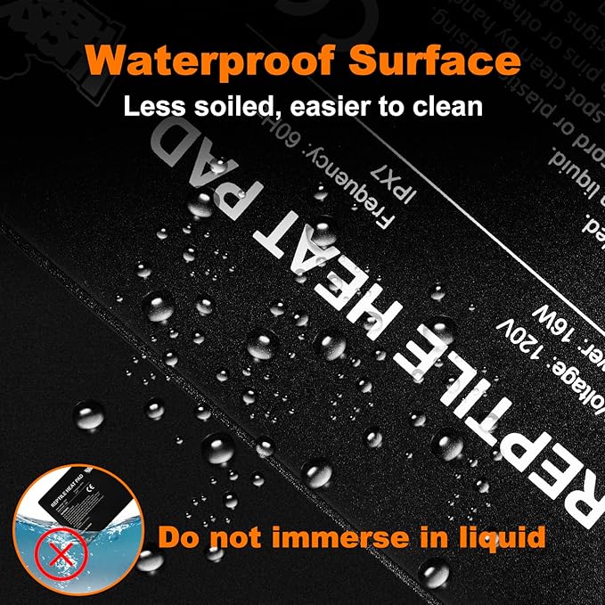LUCKY HERP Reptile Heating Pad 16W 8X12 Inch with Thermostat, Under Tank Heater Terrarium Warmer Heat Mat and Digital Thermostat Controller for Hermit Crab, Turtles Lizards, Reptile