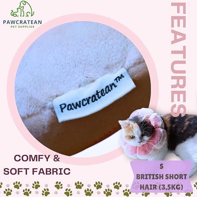 Adjustable Comfy Flower Style Elizabeth Collar for Cats and Puppies Soft Recovery Cone Pet Protective Neck Collar (Pink, Medium)