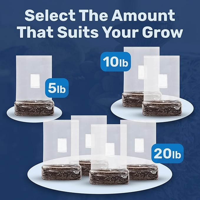 Surfin' Spores Premium Bulk Mushroom Substrate - 20 lbs Expert Mycologist Blend of Coco Coir, Vermiculite & Gypsum, Pasteurized & Odor-Free, Long Shelf-Life, Ideal for Monotub Cultivation