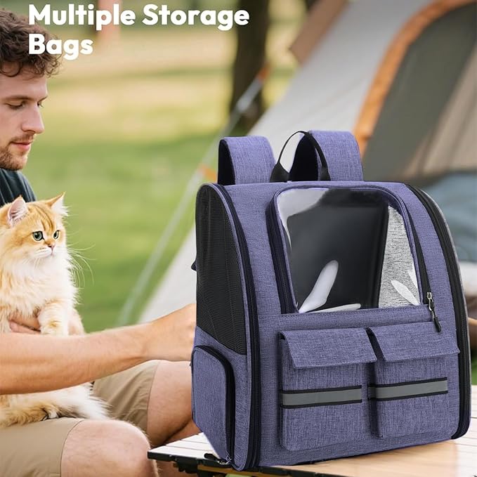 Cat Backpack Carrier Small Dogs Backpack Carrier,Large Space Breathable Cat Bubble Backpack,Shaded Puppy Backpack Carrier,Ventilated for Travel, Hiking,Cycling,Shopping,and Vet