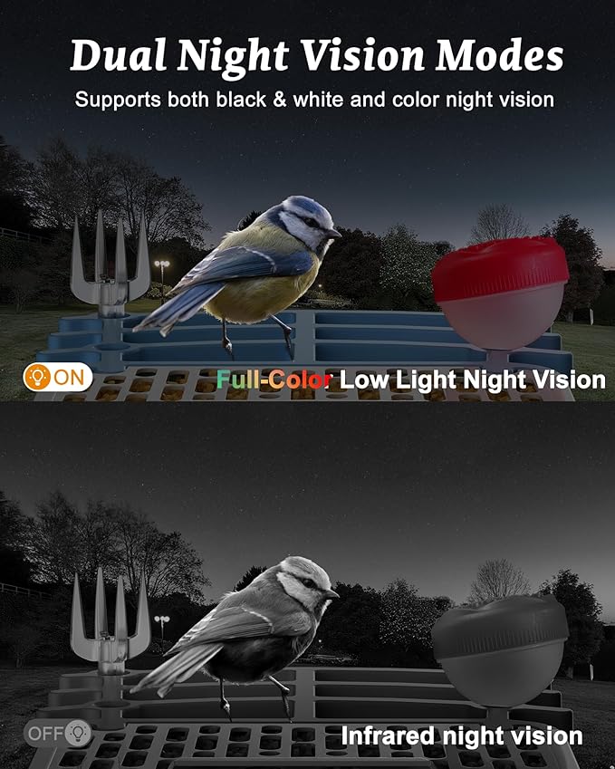 Smart Bird Feeder with Camera - 2.5K HD Bird Feeder Cameras Solar Powered, AI Birds Identification via App WiFi Outdoor Waterproof Birdhouse Watch Night Vision, 4000mAh Battery, Gift for Birdlovers