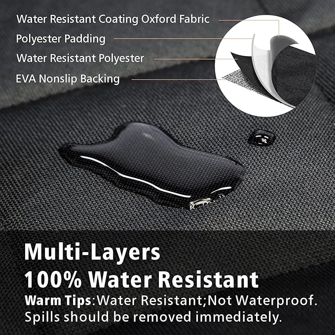 F-color SUV Cargo Liner for Dogs - Waterproof Pet Cargo Liner, Comfort Dog Cargo Cover with Bumper Flap Protector, Scrachproof Non-Slip Universal Fit SUVs Sedans Trunks Vans, Black